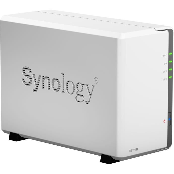 SYNOLOGY - Servidor de armazenamento conectado à rede (NAS) - DS220j - 2 baias - Gabinete sem gabinete