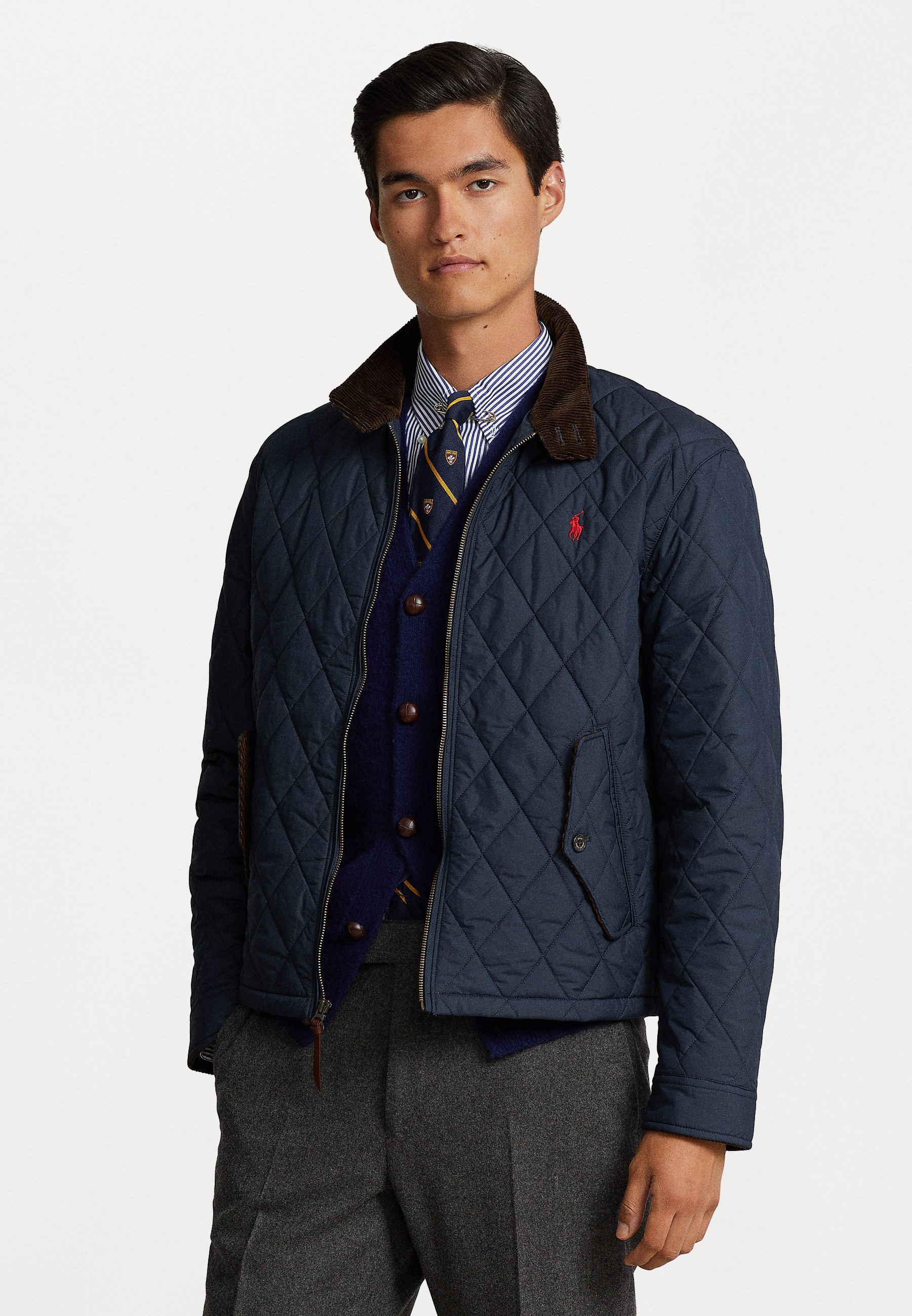 Polo Ralph Lauren VANDENĮ ATSPARNI DYGSNIUOTA STRIUKĖ - Lengva striukė - tamsiai mėlyna