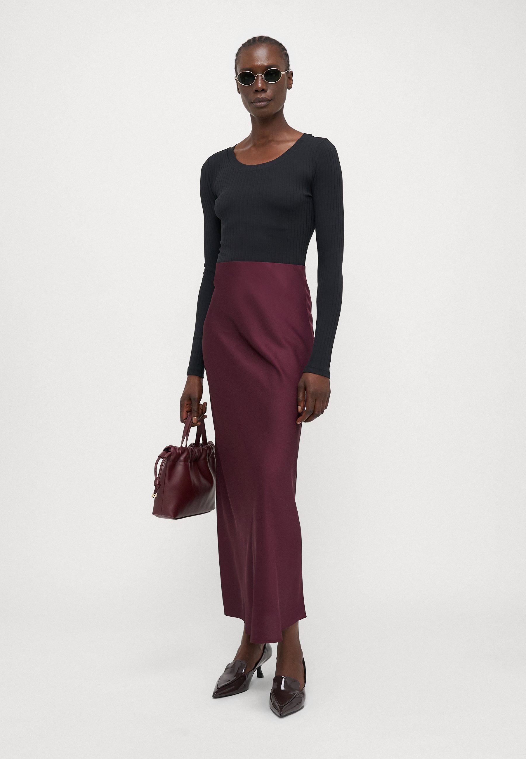 TYLKO wysoka spódnica ONLCHIGO - spódnica maxi - winetasting