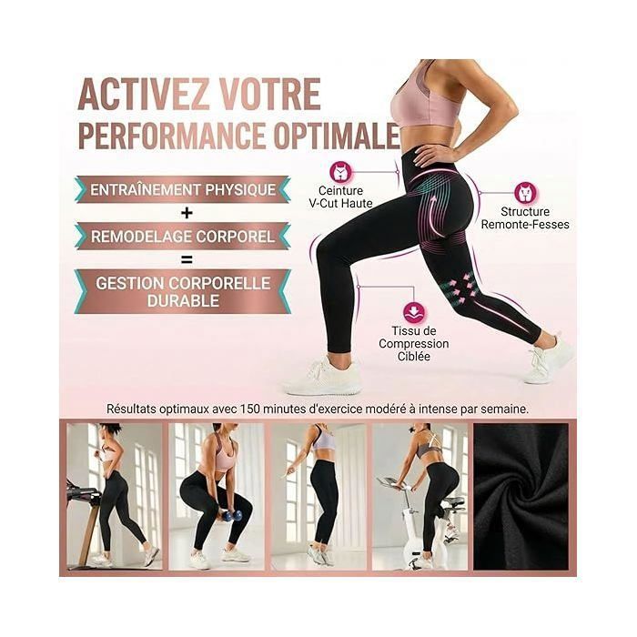 Set van 2 damesleggings tegen cellulitis, 3D compressie afslankende push-up leggings, hoge taille, zwart/donkergroen