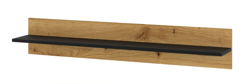 Półka ANETTE A 115 cm dąb artisan / czarny mat