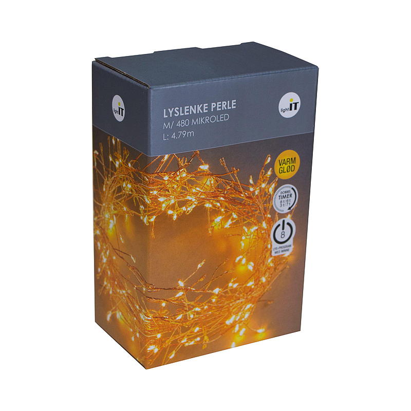 Huisverlichting met 480 LED's, warm licht, parelmoer