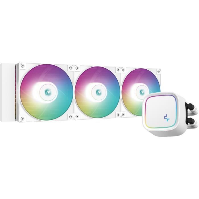 DEEPCOOL - LE720 - Raffreddamento a liquido AIO - Ventole da 120 mm - Illuminazione ARGB bianca - Compatibile con Intel/AMD - Bianco