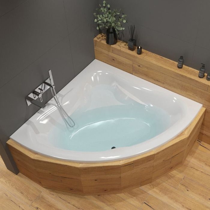Siko - 140x140 cm Cornelia corner acrylic bathtub, left and right, without feet, white (CO1400NEW)