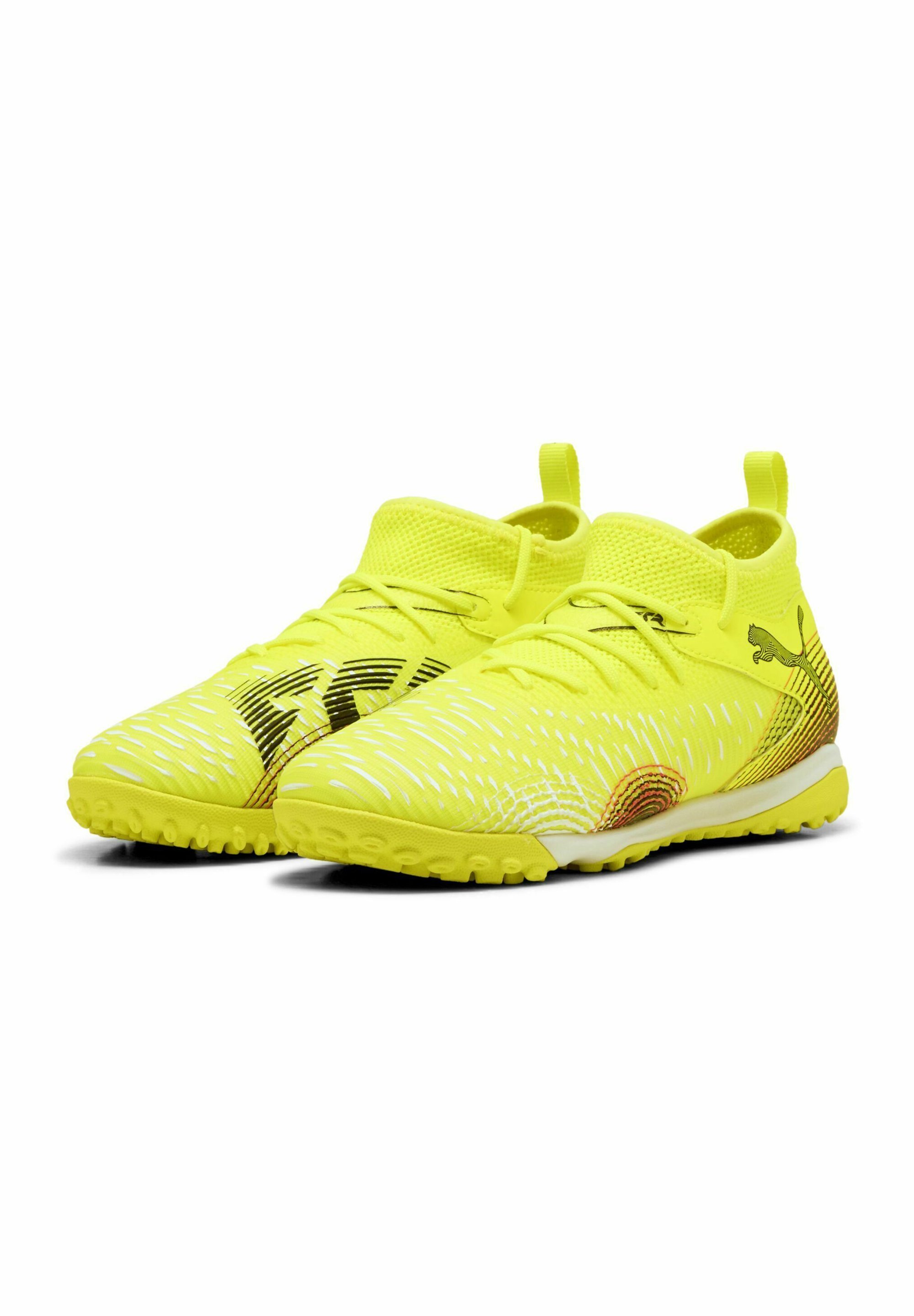 Puma FUTURE 8 MATCH - Scarpe da calcio per campi in erba sintetica - giallo allerta nero sole colpito