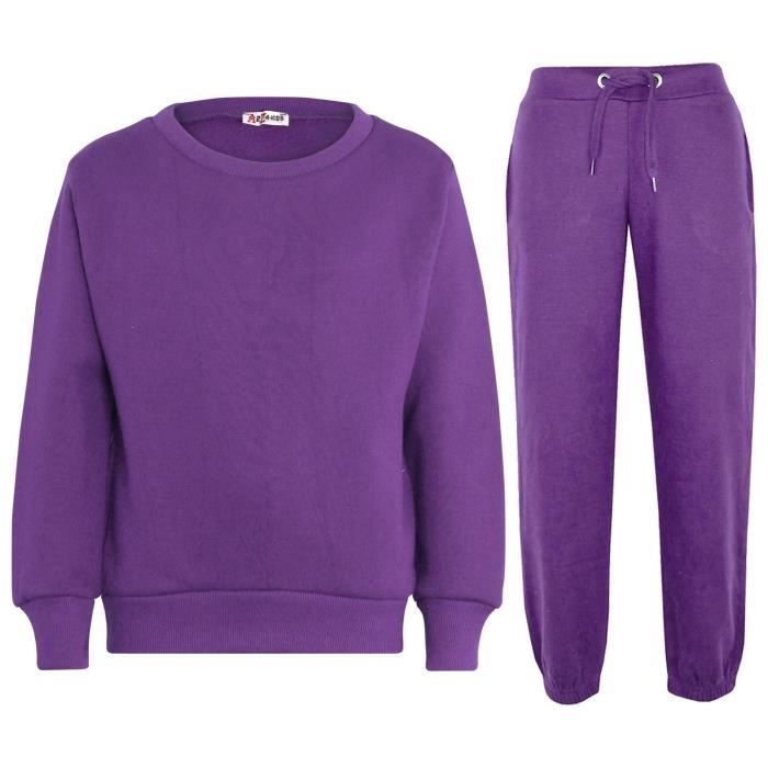 Chándal para niña - Conjunto de chándal (parte superior e inferior) - Color malva-morado - Manga larga