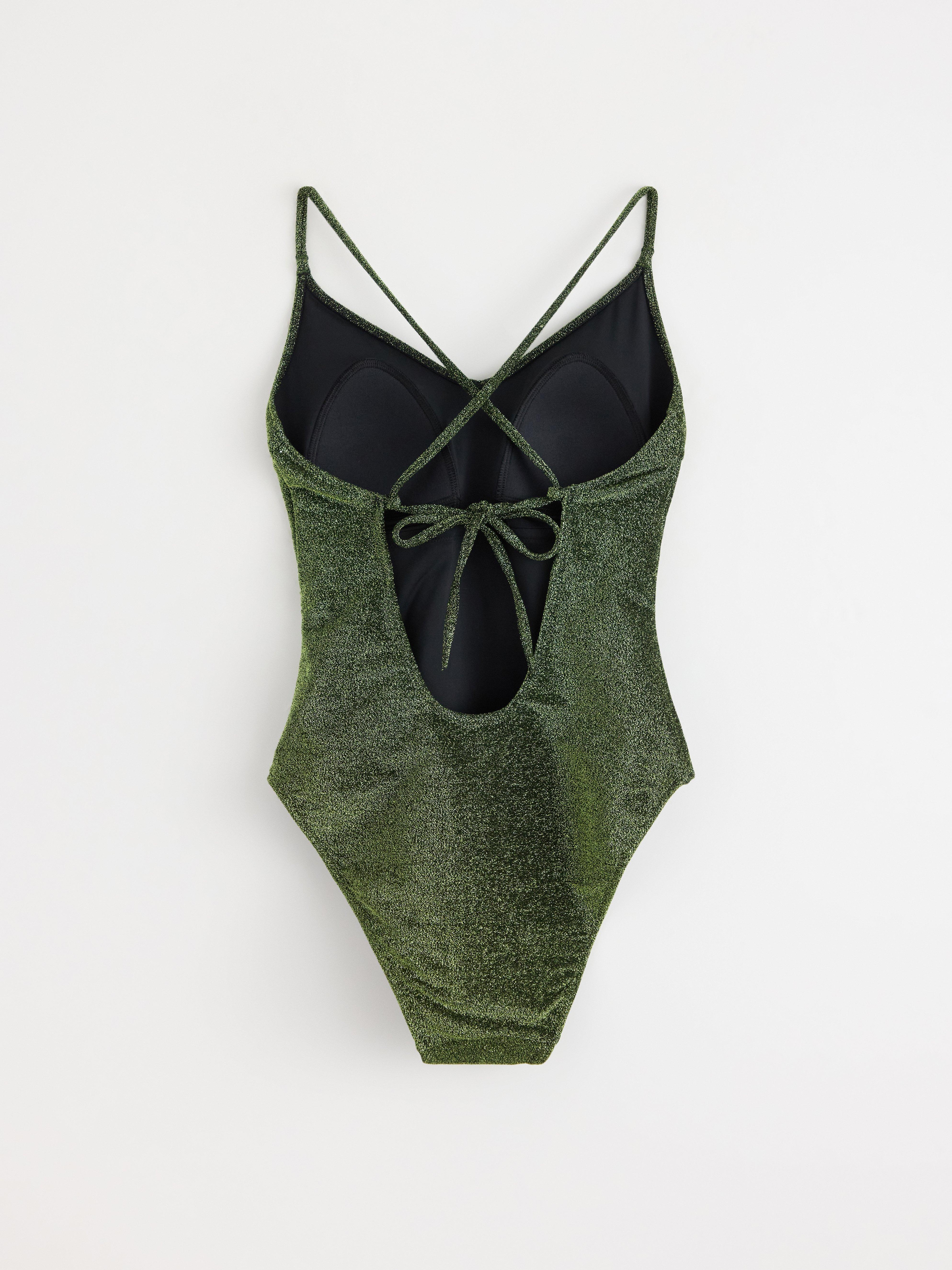 Baddräkt med lurex Light Dusty Green