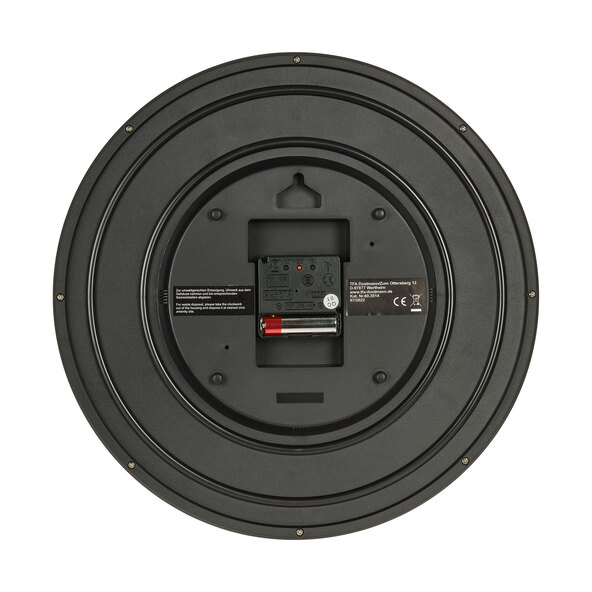 Analog radiostyrt veggklokke 603.514, Ø 33 cm