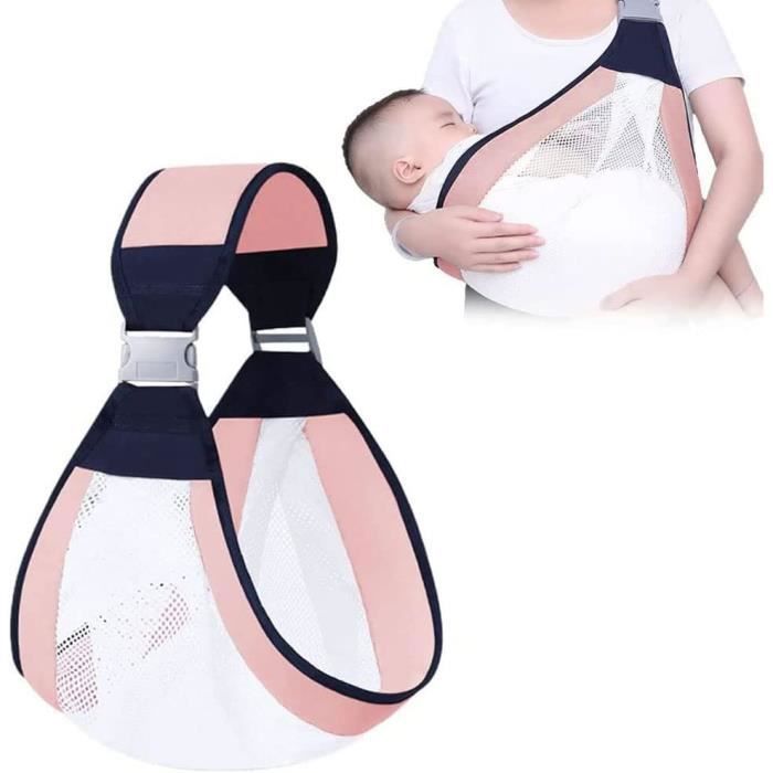 Portabebés transpirable, bandolera ajustable de malla 3D para recién nacidos y niños pequeños de hasta 18 kg (malla rosa). Etiqueta