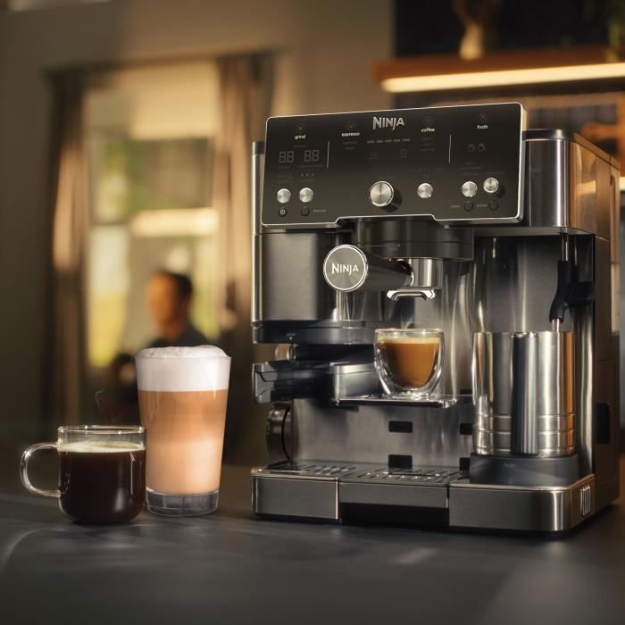2-in-1 Coffee Machine - NINJA LUXE™ - Essential Series Coffee - ES501EU - 1650 W - 9/11 bar - 250 g - Black / Stainless Steel
