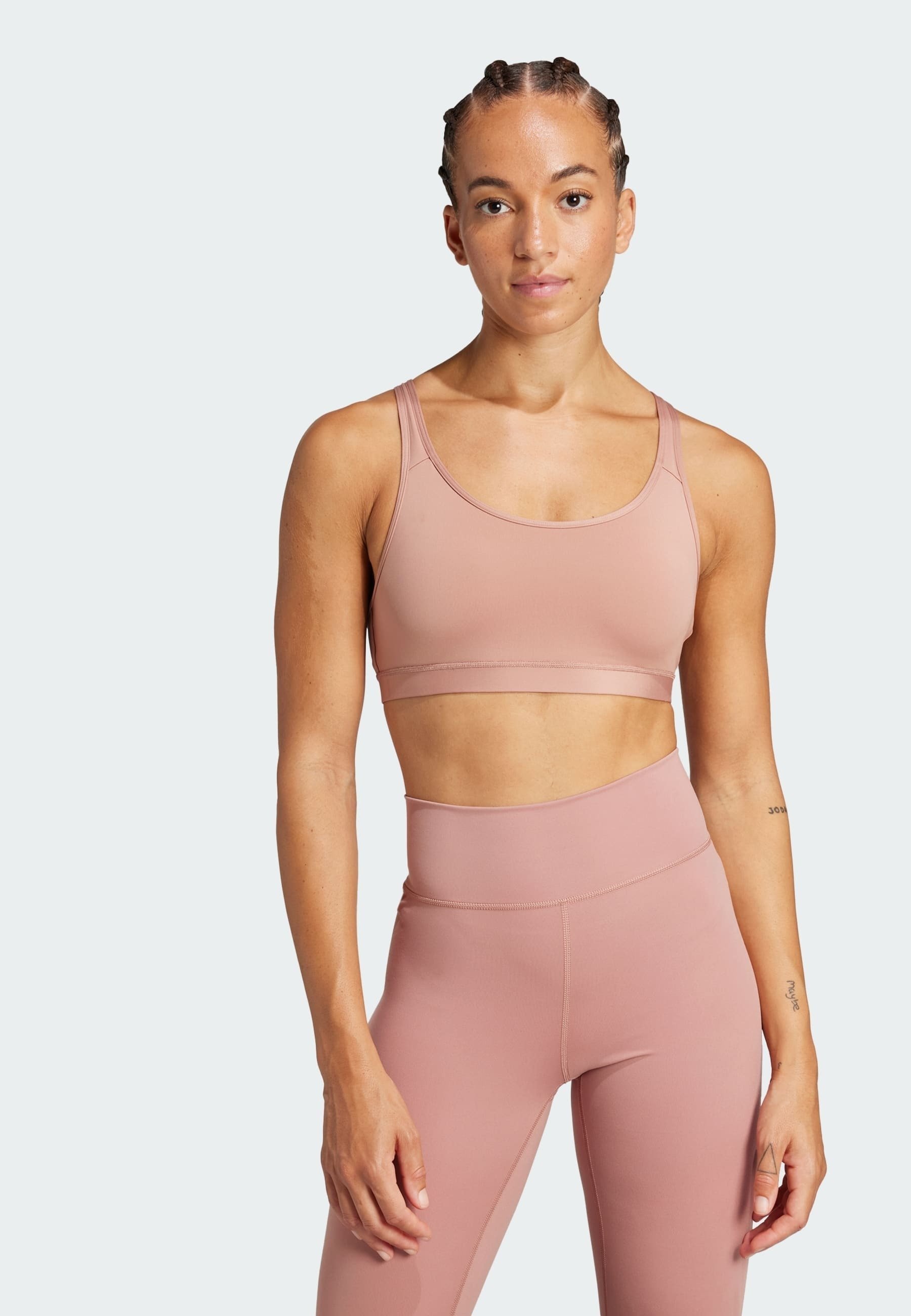 adidas Performance ALL ME ESSENTIALS - Sportbeha met lichte ondersteuning - Warm Clay