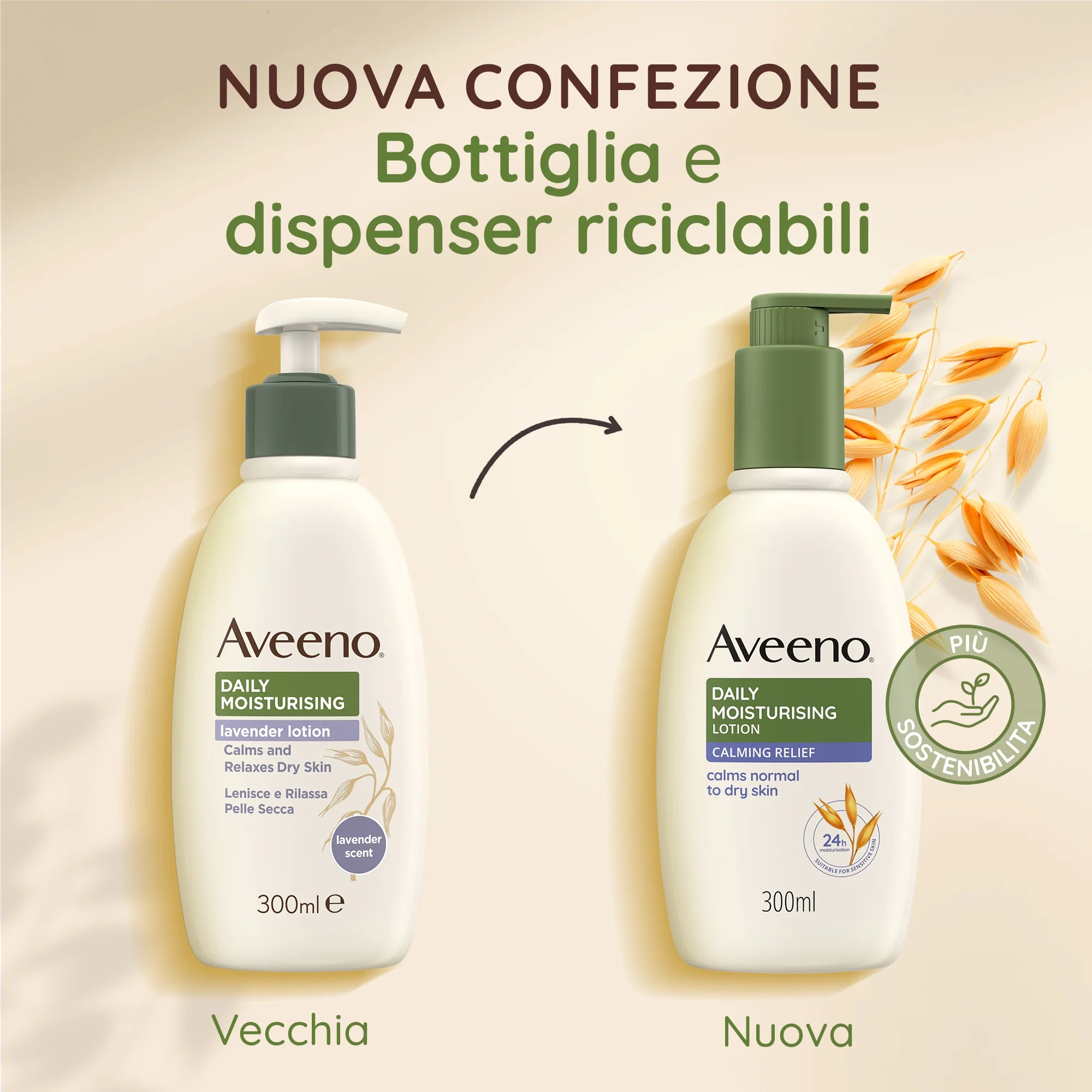 AVEENO Creme Hidratante Corporal Diário Aveeno com Lavanda 300 ml Para pele normal, seca e sensível