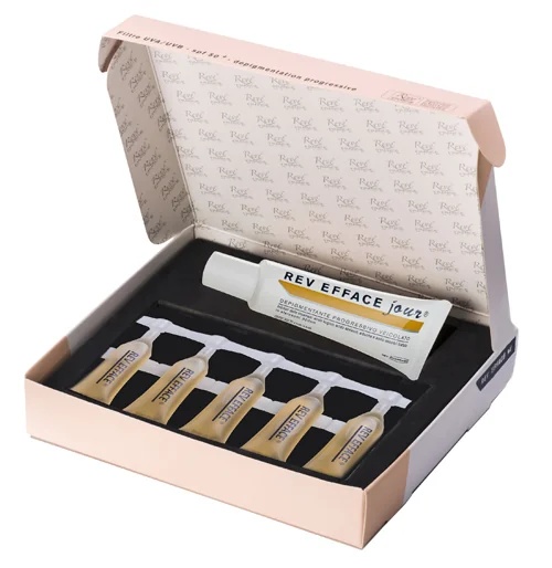 REV Rev Efface Depigmenterende Behandelingsset: Dagcrème 30 ml + 5 Nachtcrèmes