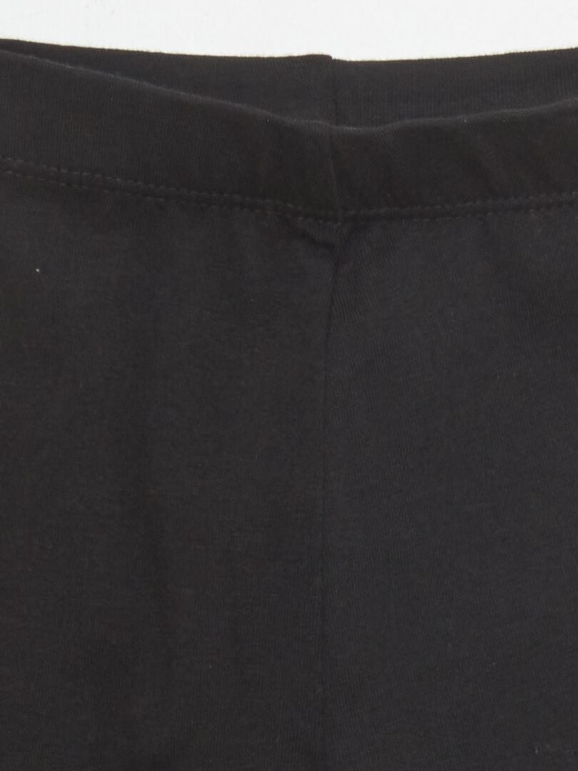 Effenkleurige jersey gebreide legging - Zwart
