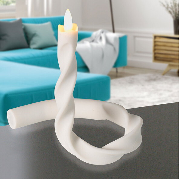 Vela de silicone LED, espiral, branca