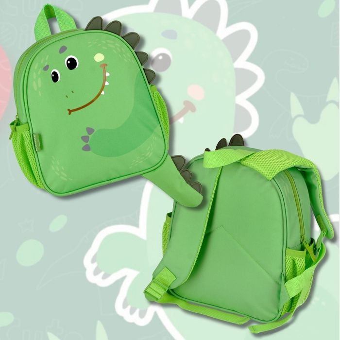 Boys' Kindergarten Backpack, Dinosaur Design, Small Excursion Backpack with Reflectors, 29x23x8 cm