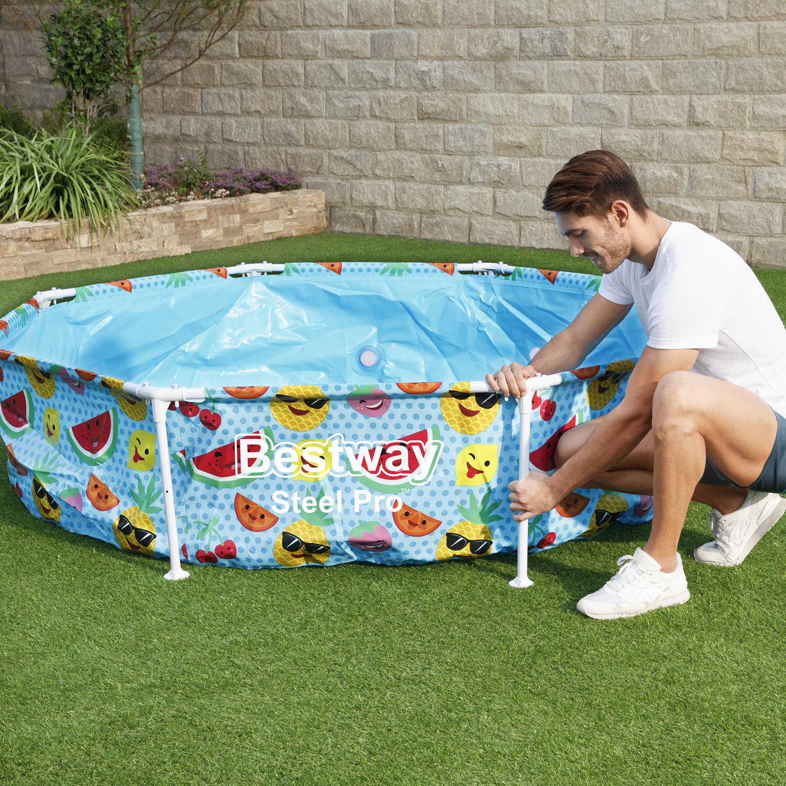 Piscine hors-sol pour enfants Bestway 244x51cm avec pare-soleil