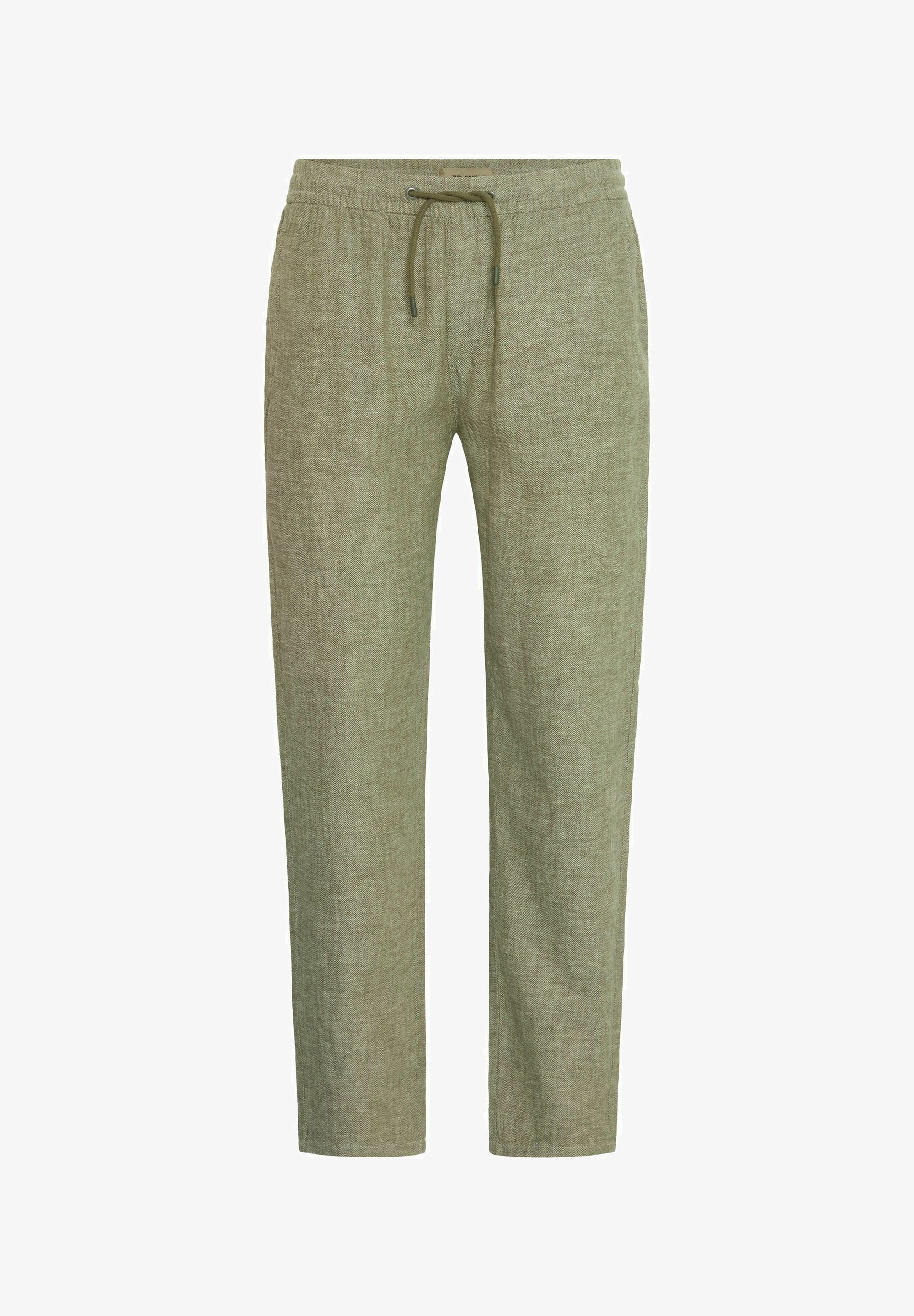 Mélange de lin BHMORGAN - Pantalon - olive nuit
