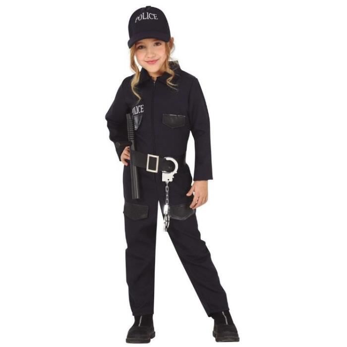 Costume de police junior - Fiestas Guirca - Noir - Polyester - Taille 116 - Accessoires non inclus
