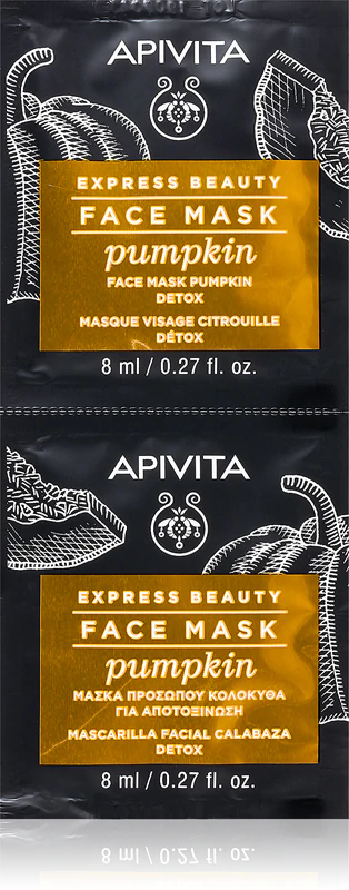 Máscara facial detox de abóbora Apivita Express Beauty
