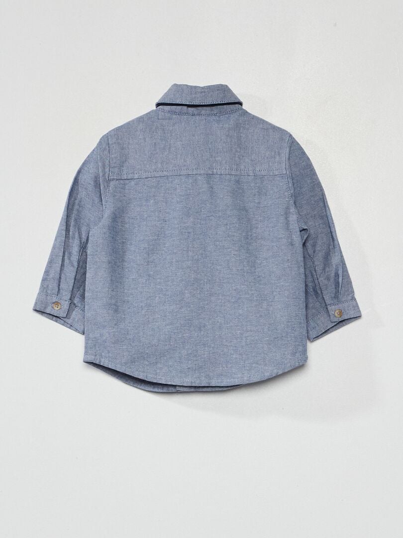 Camisa + gravata borboleta - AZUL