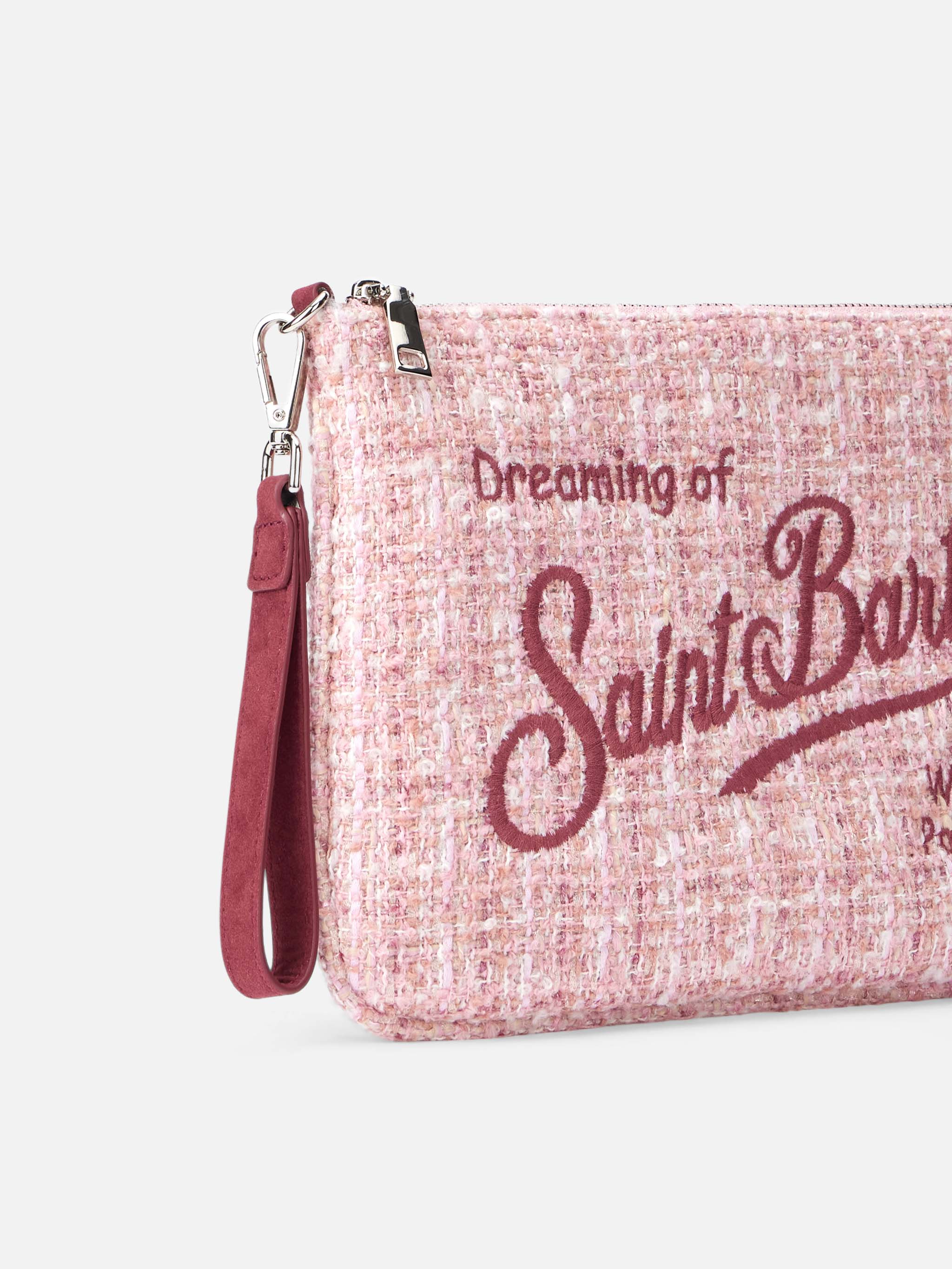 Bolsa Parisienne em tweed rosa com catena