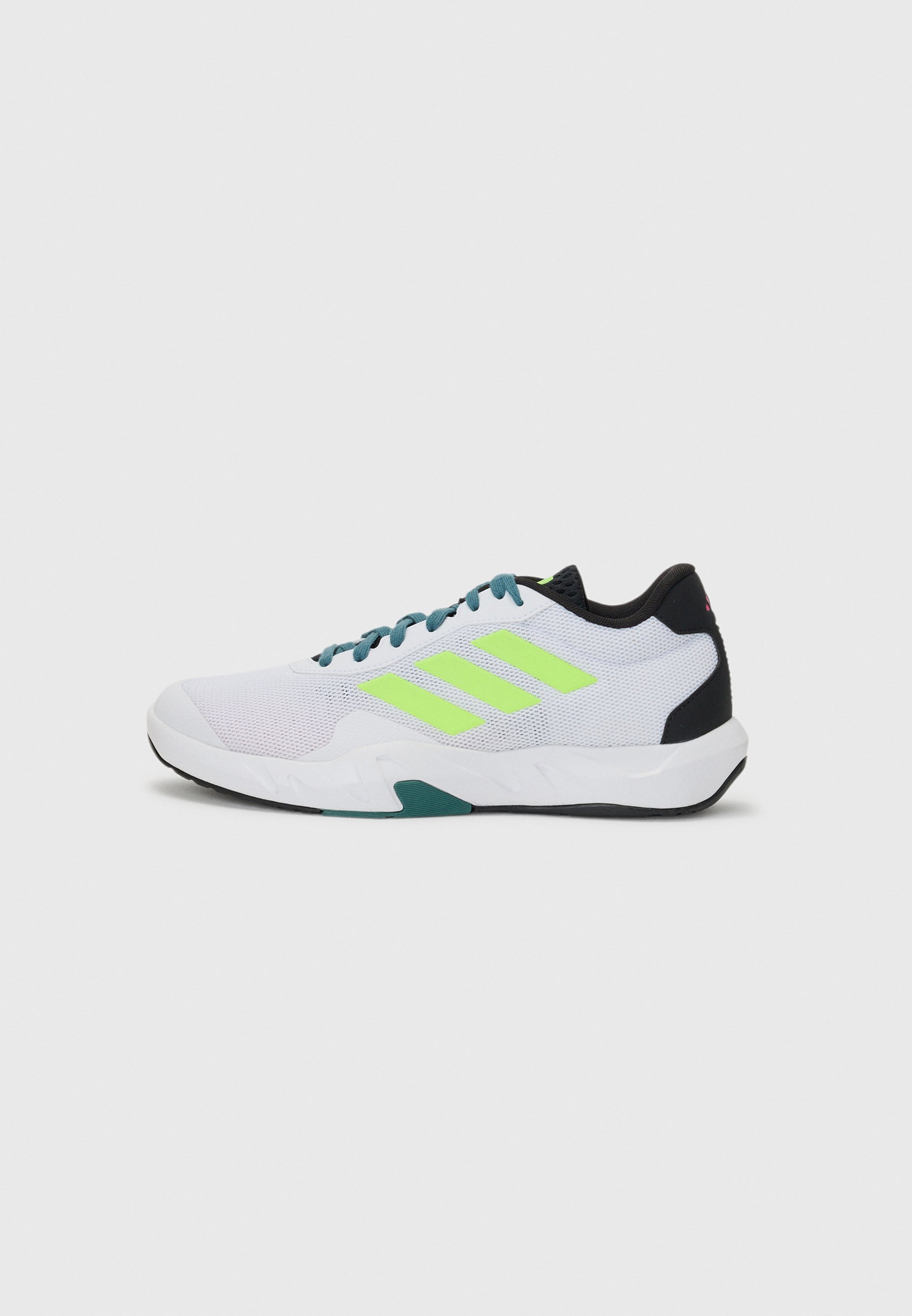 adidas Performance AMPLIMOVE - Trainingsschoen - wit/helder citroen/felroze