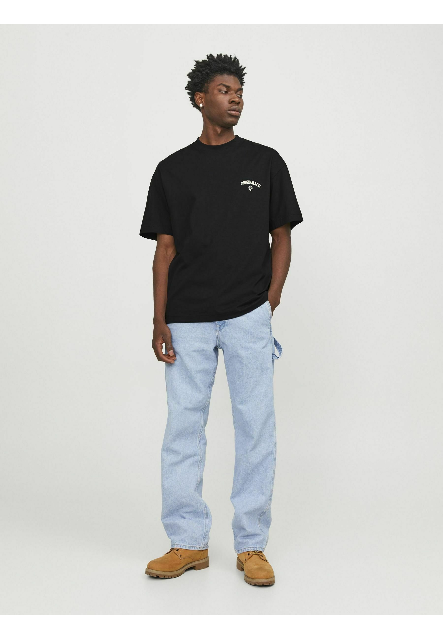 JORSANTORINI BACK SS CREW NECK - T-shirts med print - blackJack & Jones