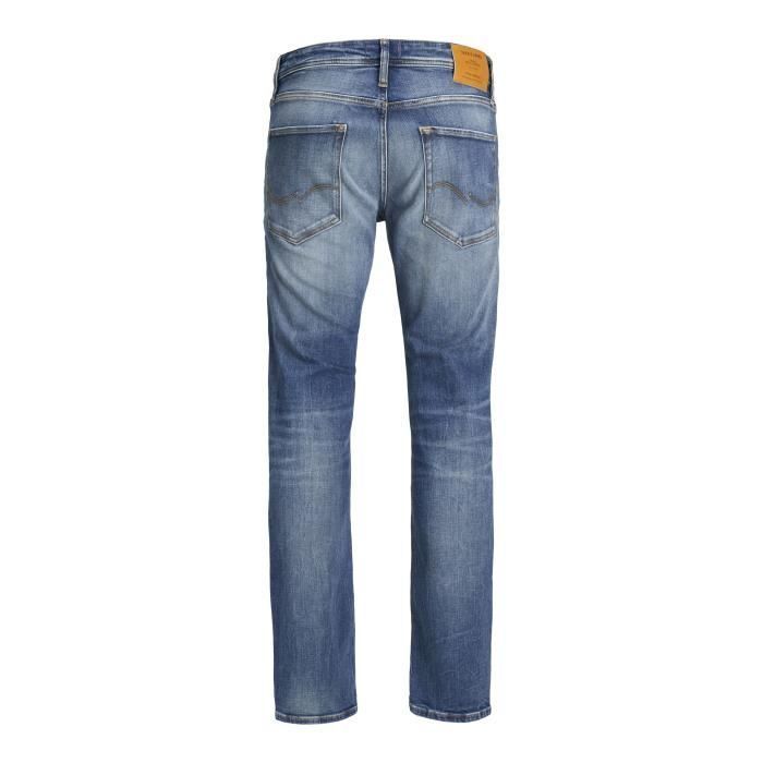 Pantalones vaqueros de mezclilla azul de pierna ancha para hombre - JACK & JONES - Corte clásico - Cintura estándar