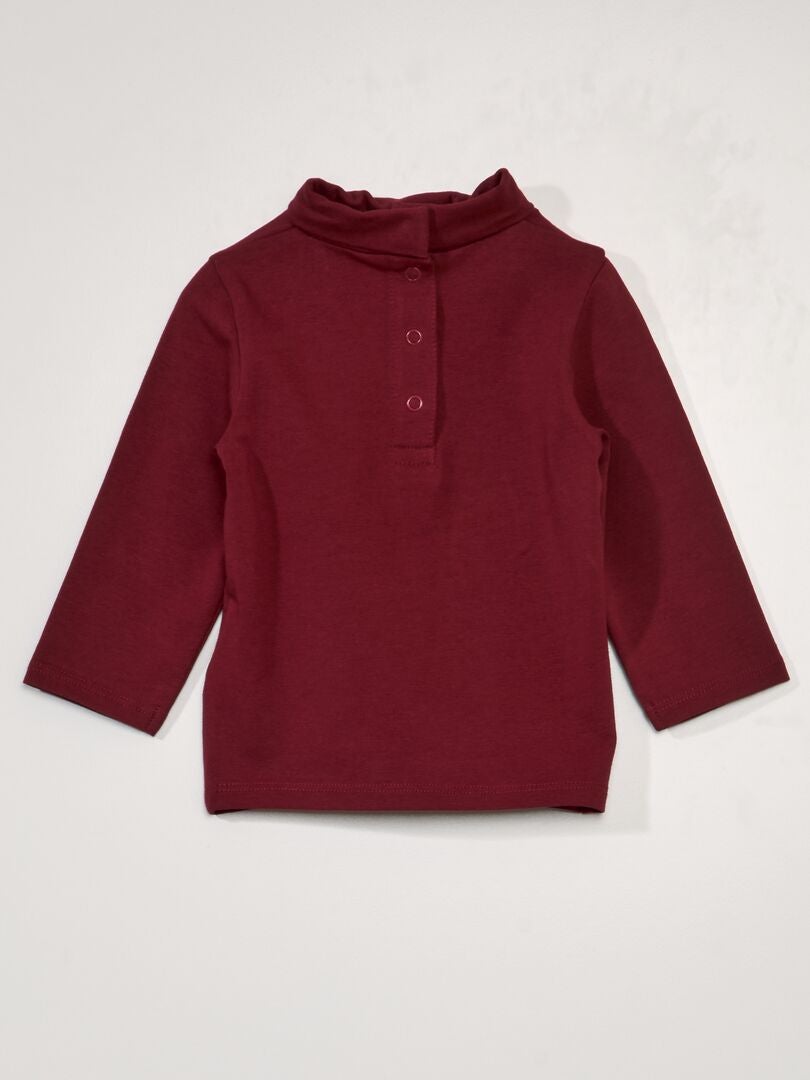 Camiseta de punto con cuello alto - ROJA