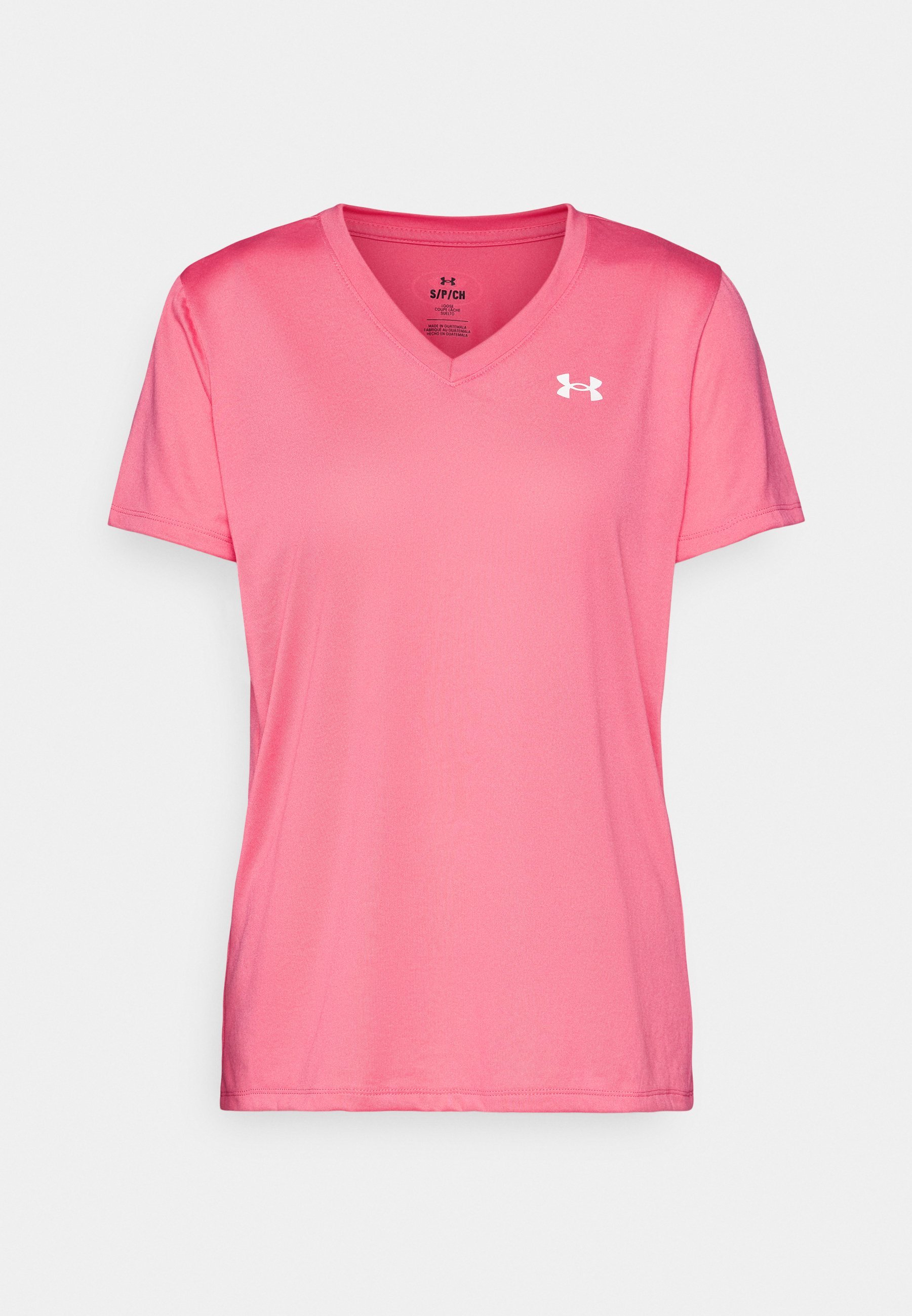Under Armour SOLID - T-shirt sportiva - rosa acceso/bianco