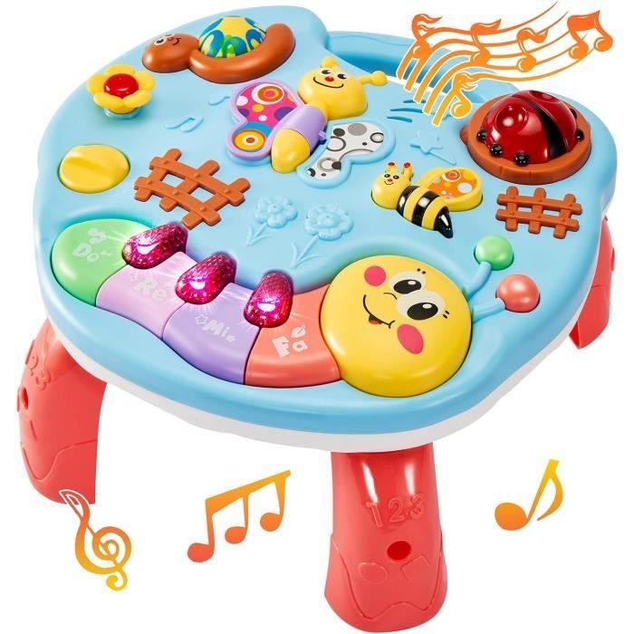 Mesa de actividades 3 en 1 para bebés - AMOUNE - Música y luces - Juguete educativo - De 1 a 3 años - Unisex