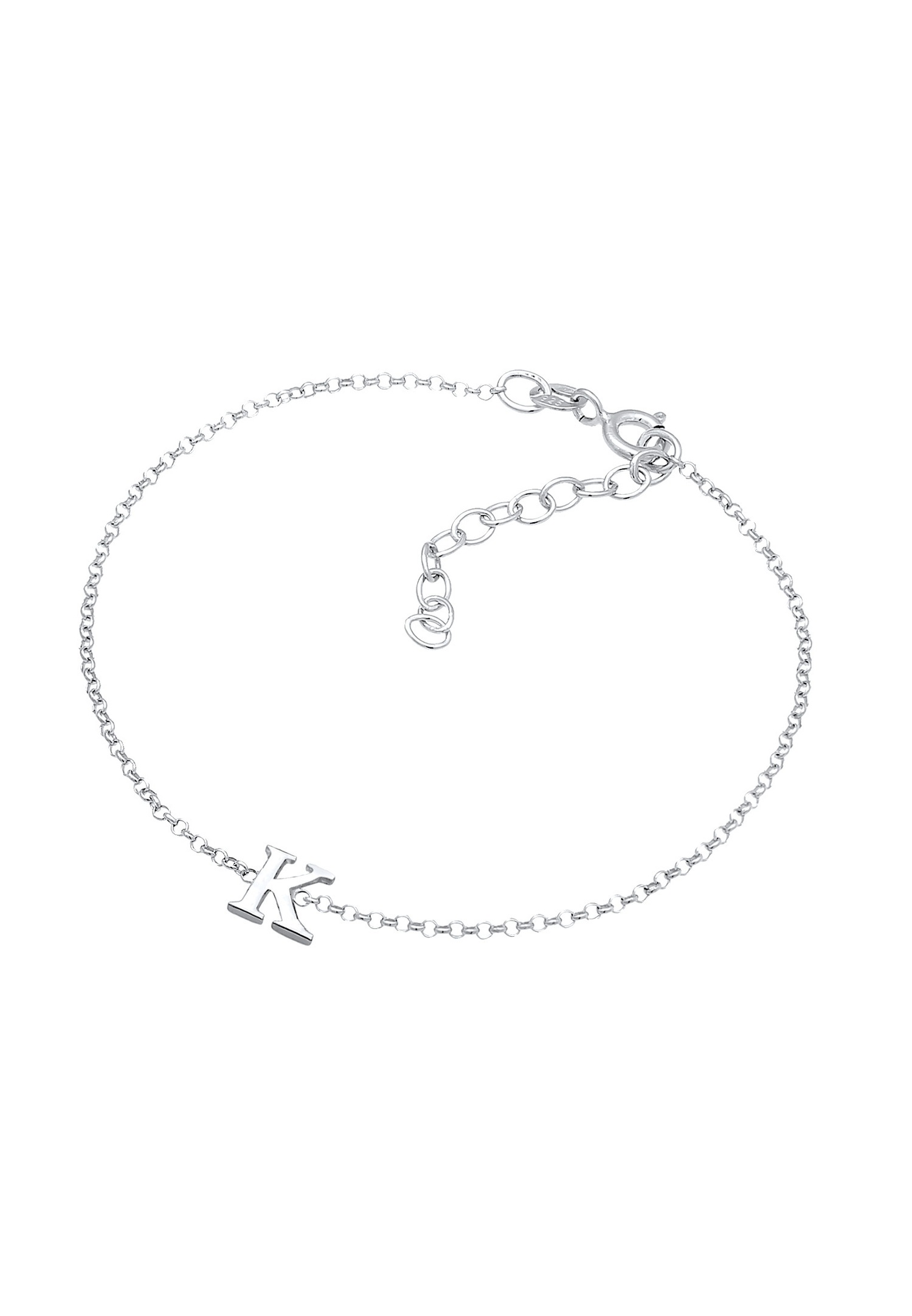 Elli Femmes pendentif lettre K basique en argent sterling 925