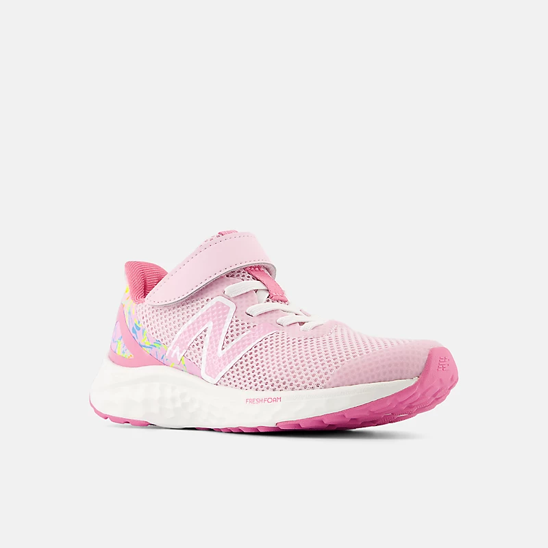 Enfant Fresh Foam Arishi v4 Bungee Lace z górnym paskiem - Jasna malina z prawdziwym różem