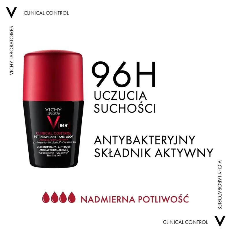 Vichy Homme Dezodorant Clinical Control 96H Roll-On