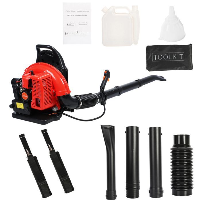 Souffleur à dos thermique - Souffleuse à neige - EB650 - 63CC - 665CFM - 2 temps - 6800r/min - ROUGE - 180*50*45cm