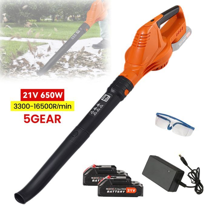 21V Cordless Electric Leaf Blower, 5 Speeds, 150 MPH, 16500 RPM, for Car, Lawn, Patio, Yard, Snow, Garden