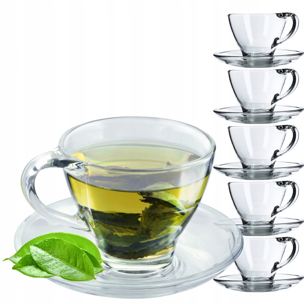 Filiżanki Ze Spodkiem Do Kawy Herbaty 200ml 6szt.