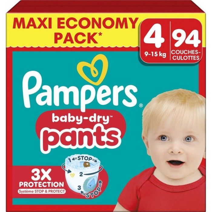 PAMPERS Baby-dry Pants 9-15kg Maat 4 94 luiers