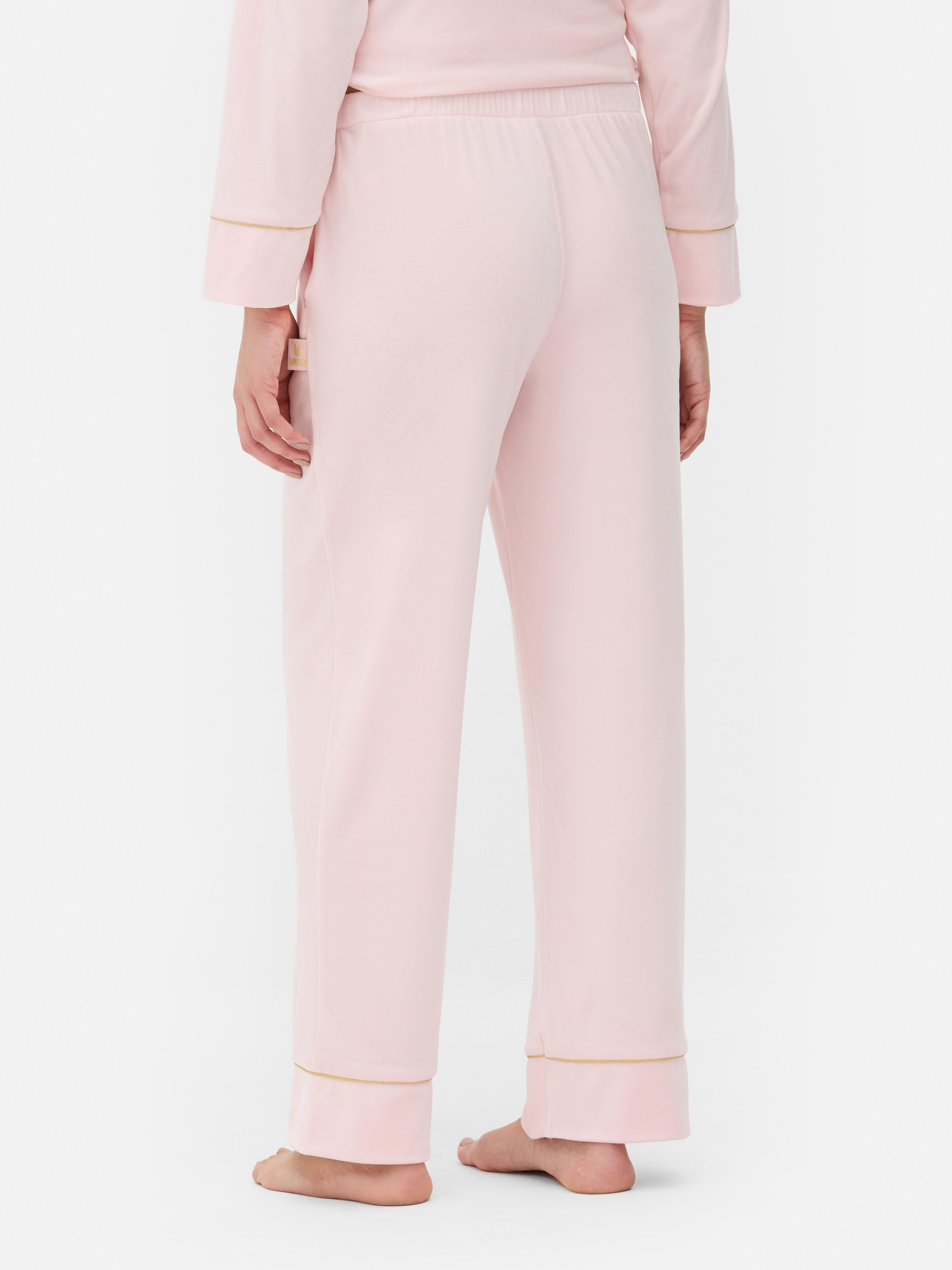 Pantaloni de pijama Wicked x Primark din velur Pantaloni de pijama confortabili cu talie elastică și croială lată