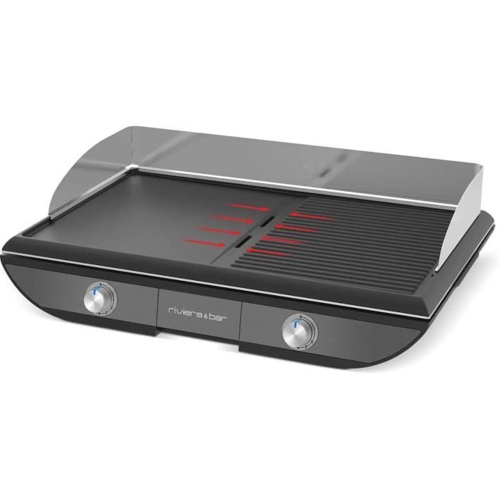 Plancha - RIVIERA & BAR - QPL570 - 2300 W - Dual Zone - 8 to 10 people - 53.5 x 33 cm - Black