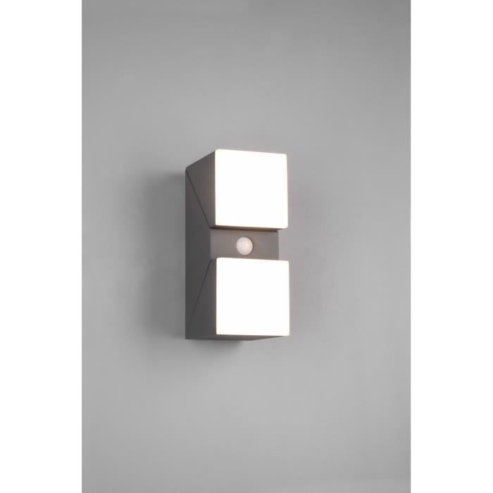 Luminária de parede externa - Trio - Avon - 2 lâmpadas - Antracite - IP54 com detector de movimento