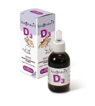 Buonavit D3 vitamine D voedingssupplement in druppels van 12 ml voor de gezondheid van botten en gewrichten bij kinderen