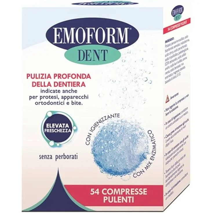 EMOFORM Emoform Dent Brausetabletten zur Reinigung von Zahnprothesen, 54 Stück