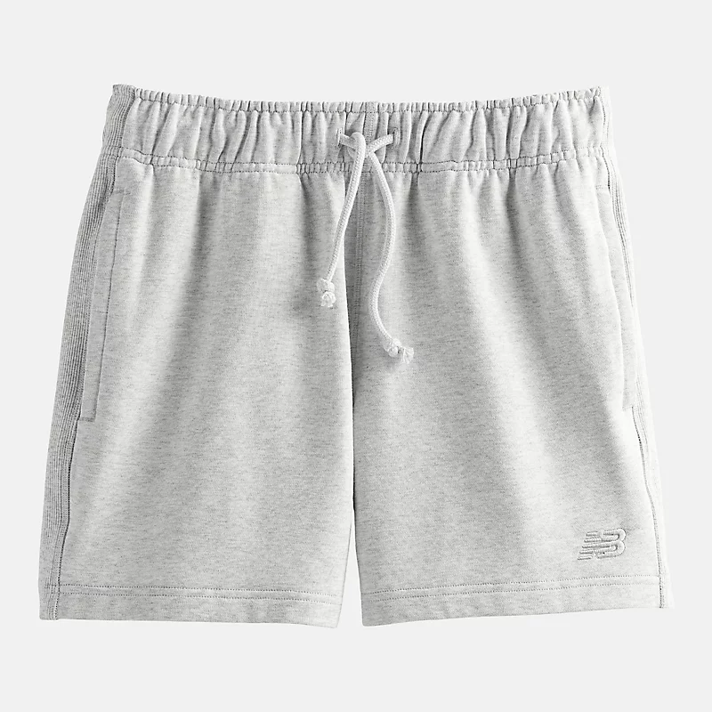 Heren sportshorts van badstof met een taille van 5 inch - ASH HEATHER