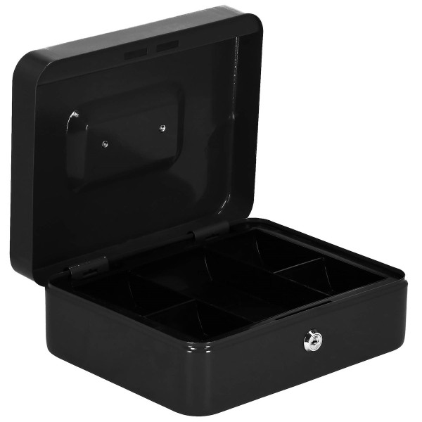 Kasetka na pieniądze 25x20x9 cm metalowy sejf pudełko czarne