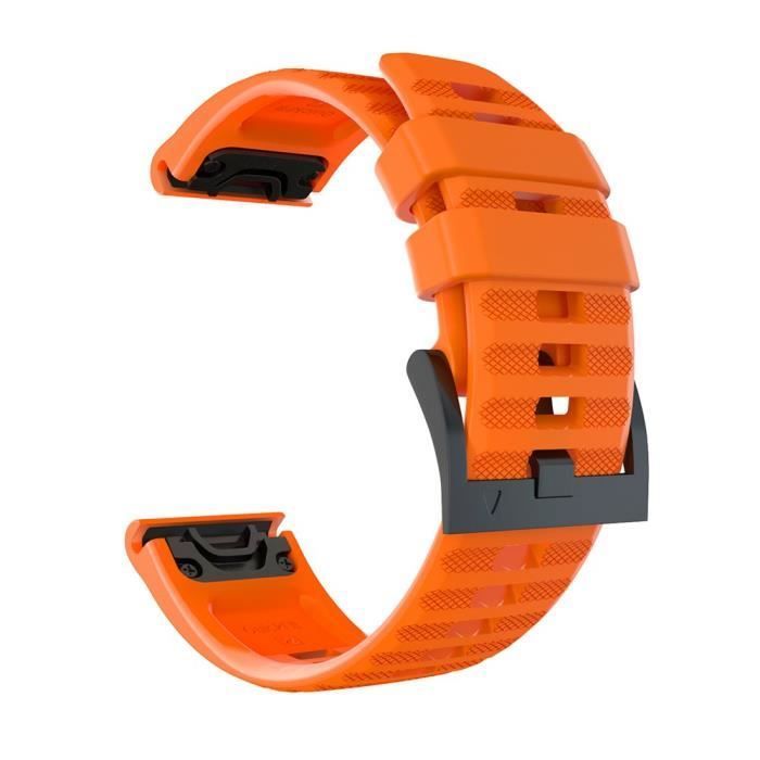 26-mm-Silikon-Armband als Ersatz für Garmin Fenix 6X GPS/6X Pro Smartwatch – Orange