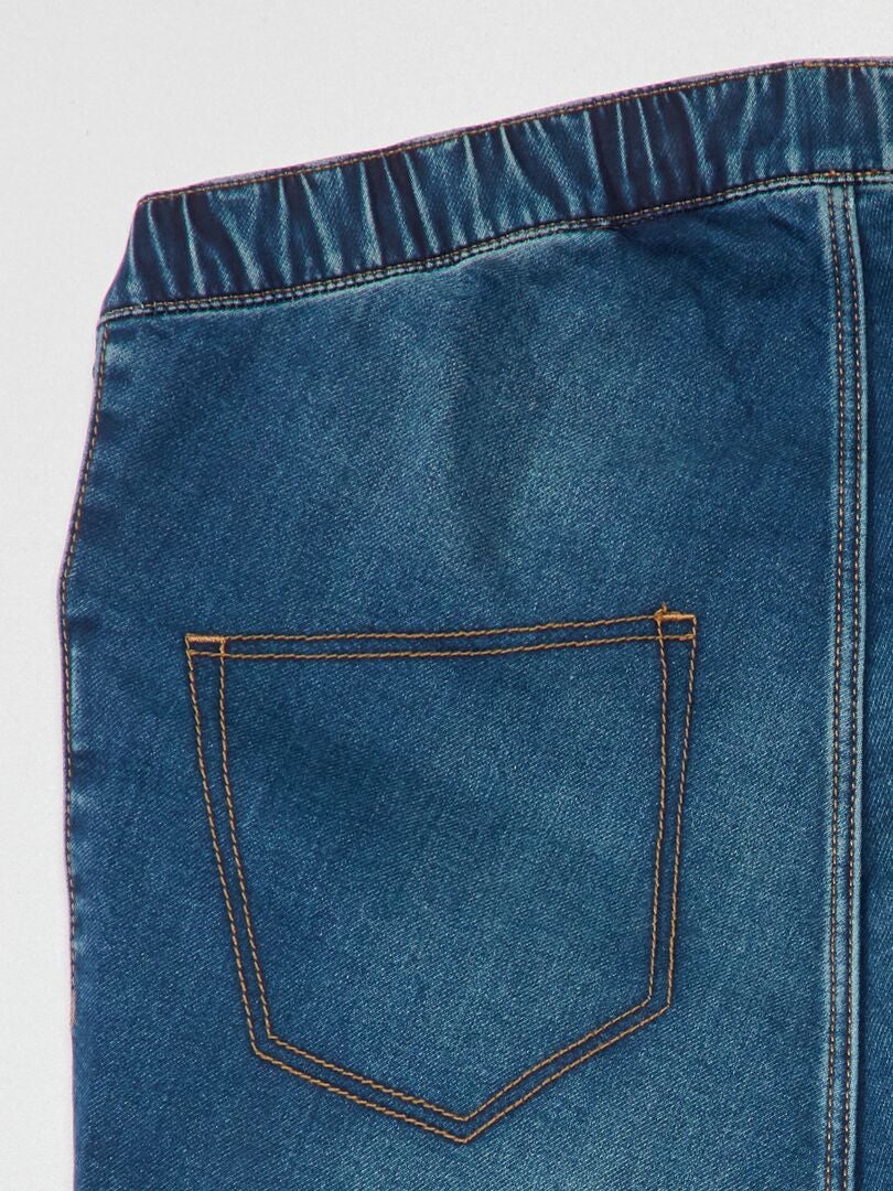 Jeans met hoge taille en rechte pijpen - makkelijk aan te trekken - BLAUW
