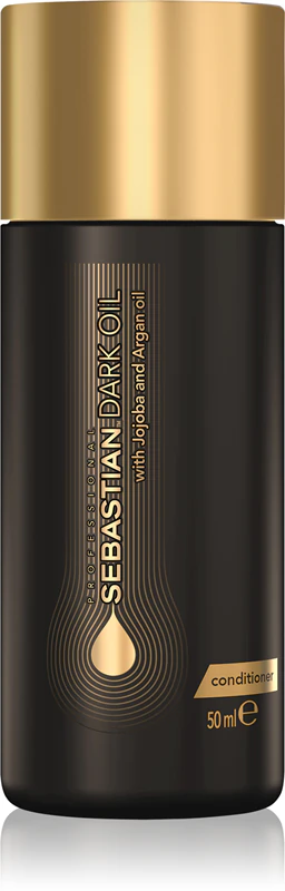Condicionador hidratante Sebastian Professional Dark Oil para cabelos brilhantes e macios.