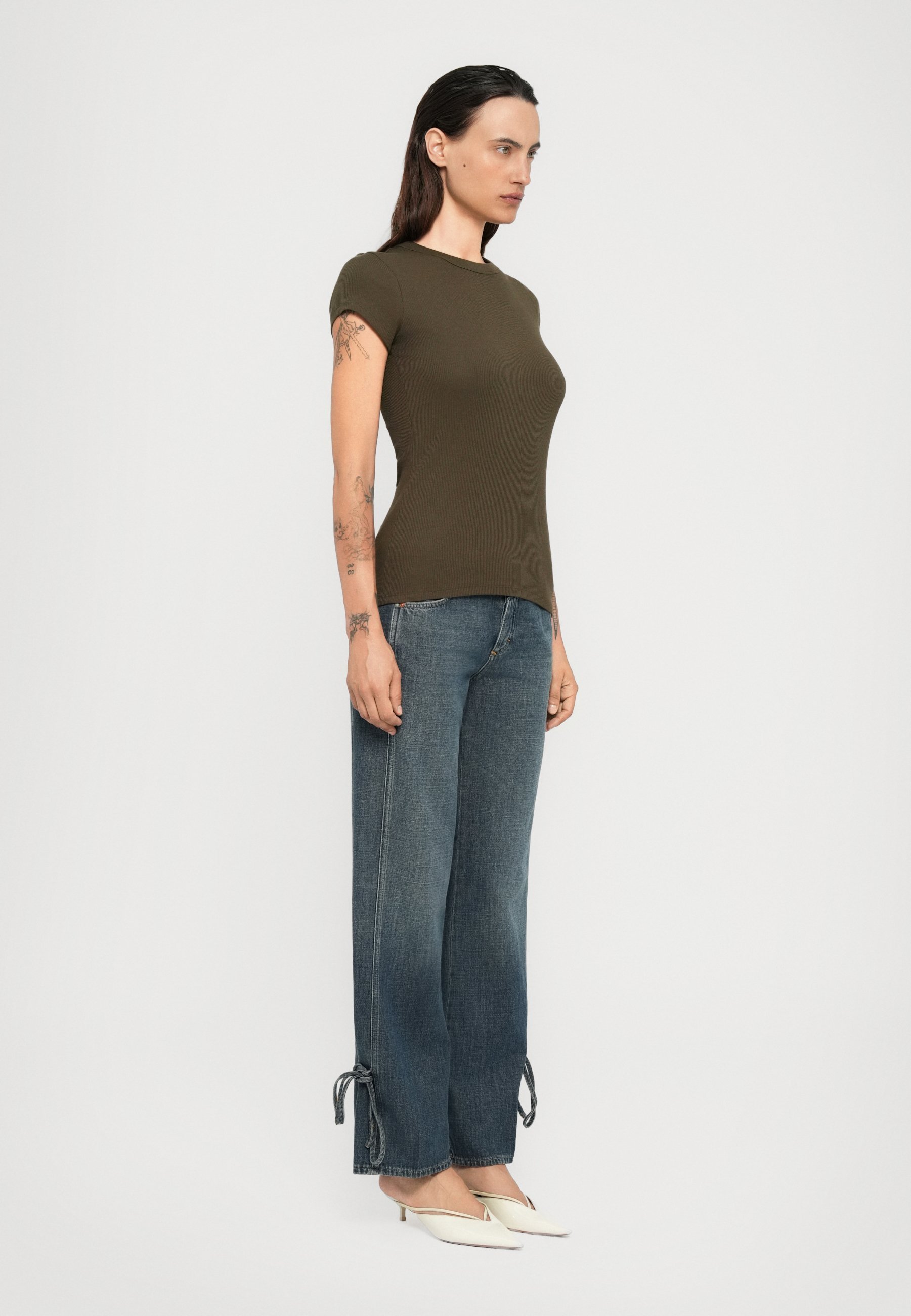 Filippa K FINE TEE - T-shirt basic - kaki scuro